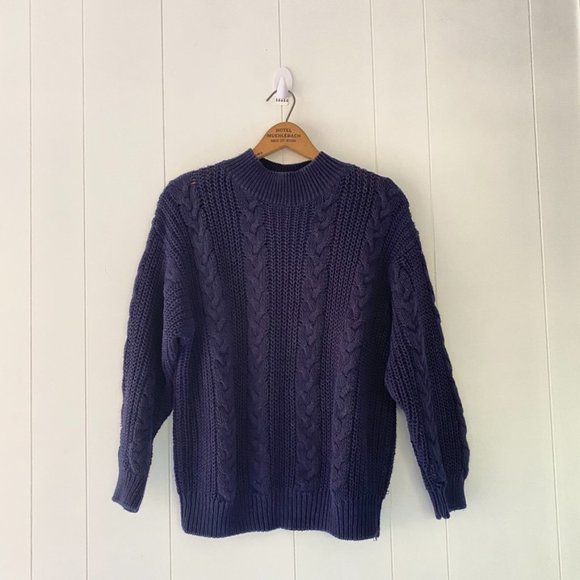 Vintage Sweaters - Vintage Cotton Cable Knit Sweater